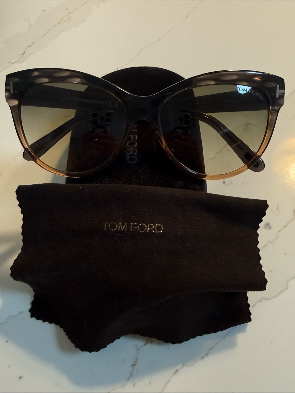 Tom Ford Two-Tone Brown Gradient Cat Eye Sunglasses